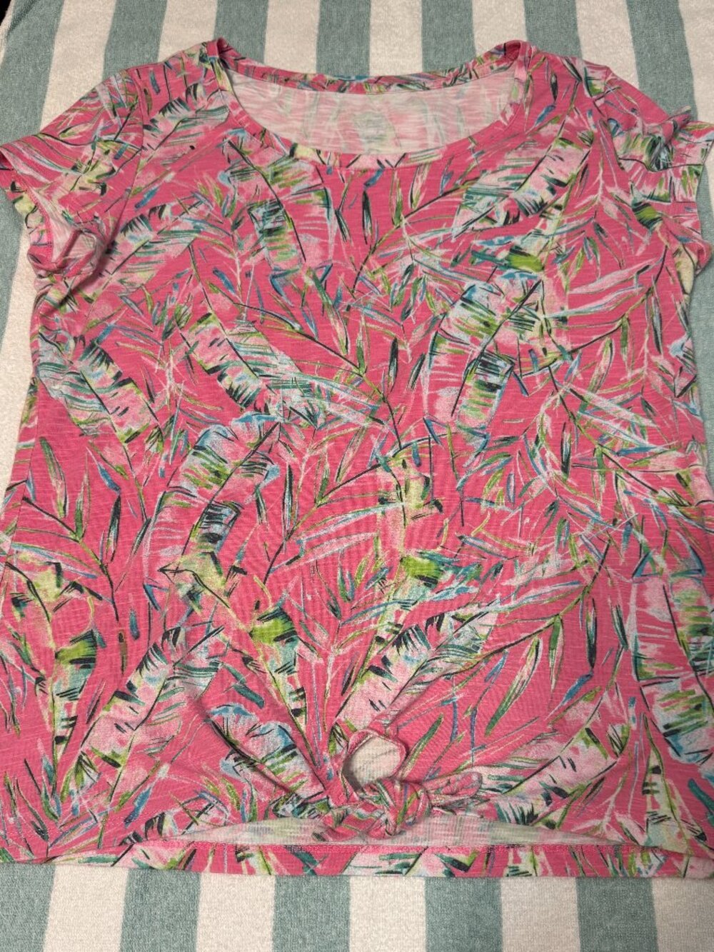 Casual Tropical Print Blouse - Size L